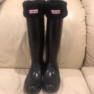 Hunter Boot Liners - Black Cable Knit